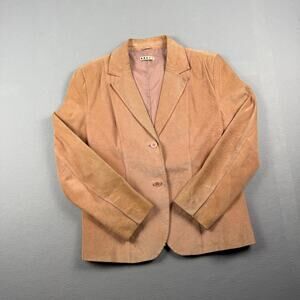 Five Diamonds 100% Leather Suede Blazer Jacket Pink L Boho Western